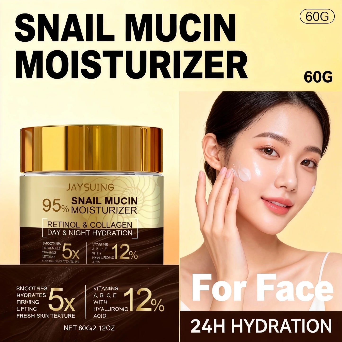 Jaysuing Snail Collagen Face Cream – Firming Moisturizer 60g