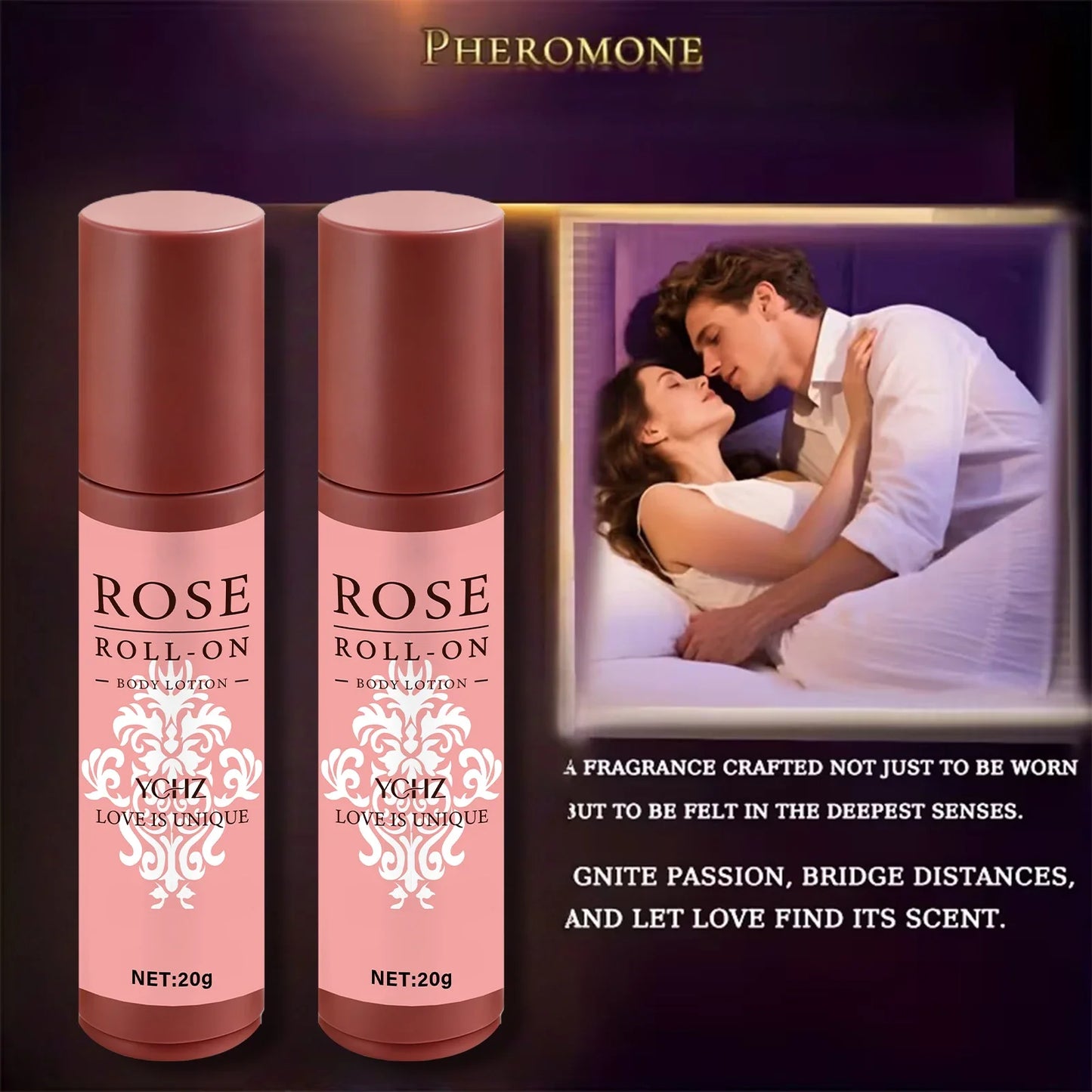 YCHZ Rose Roll-On Deodorant – 72-Hour Odor Protection, 20ml