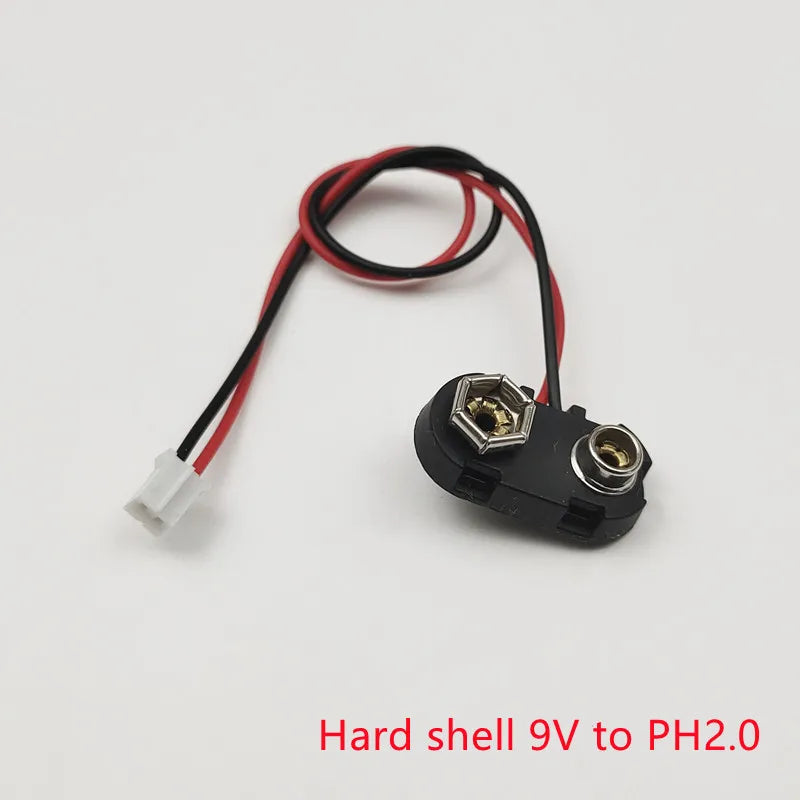 5PCS 9V Battery Buckle to Xh2.54 PH2.0 2P Terminal Wire 15cm DC Red Positive Black Negative Adapter Wire Peaceful Pleasures Health and Wellness Type-13
