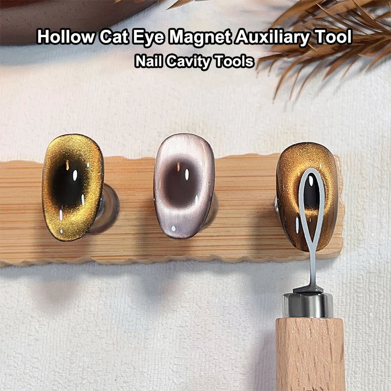Hollow Shaped Cat Eye Magnet Multi-Function Nail Art Tool Use With Magnet And Cat Eye Gel Polish Hollow Design Nail Accessories Peaceful Pleasures Health and Wellness