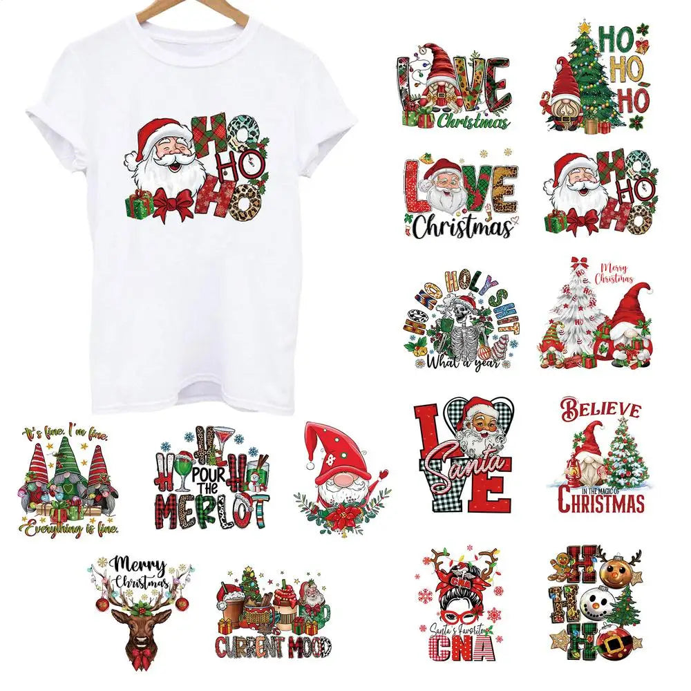 Christmas Iron-On Transfer Stickers – 15 Holiday Decals
