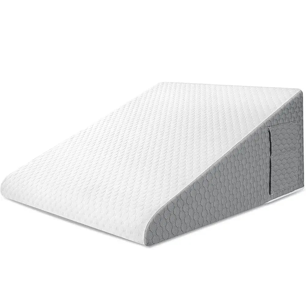 Wedge Pillow for Sleeping Acid Reflux After Surgery Triangle Elevated Pillow for Bedside Dormitory Office Air Layer Foam Peaceful Pleasures Health and Wellness WHITE