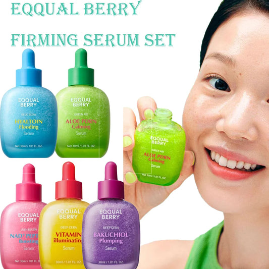 EQQUAL BERRY 30ml Firming Serum Set - Deeply Nourishing Lightweight Moisturizing Korean Skincare Tighten Pores Reduce Fine Lines Peaceful Pleasures Health and Wellness