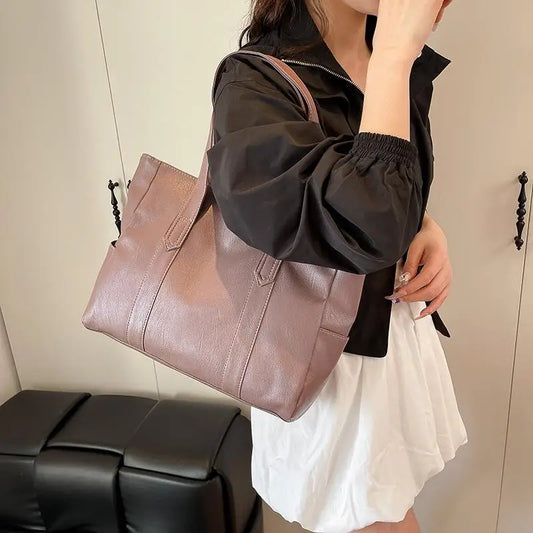 Women's Large Capacity PU Leather Tote Shoulder Crossbody Bag Tote Shoulder Bag Oasis Select