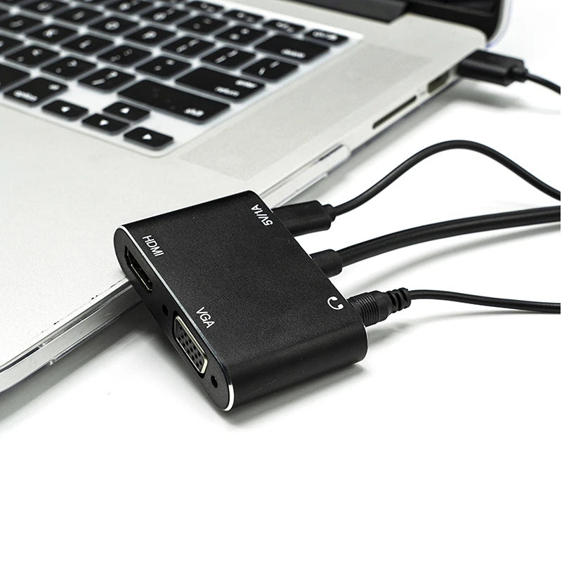 HDMI-compatible TO 4K HD VGA 1080p Converter Dual Display At The Same Time with 3.5mm Audio for PC HDTV Monitor Display Peaceful Pleasures Health and Wellness