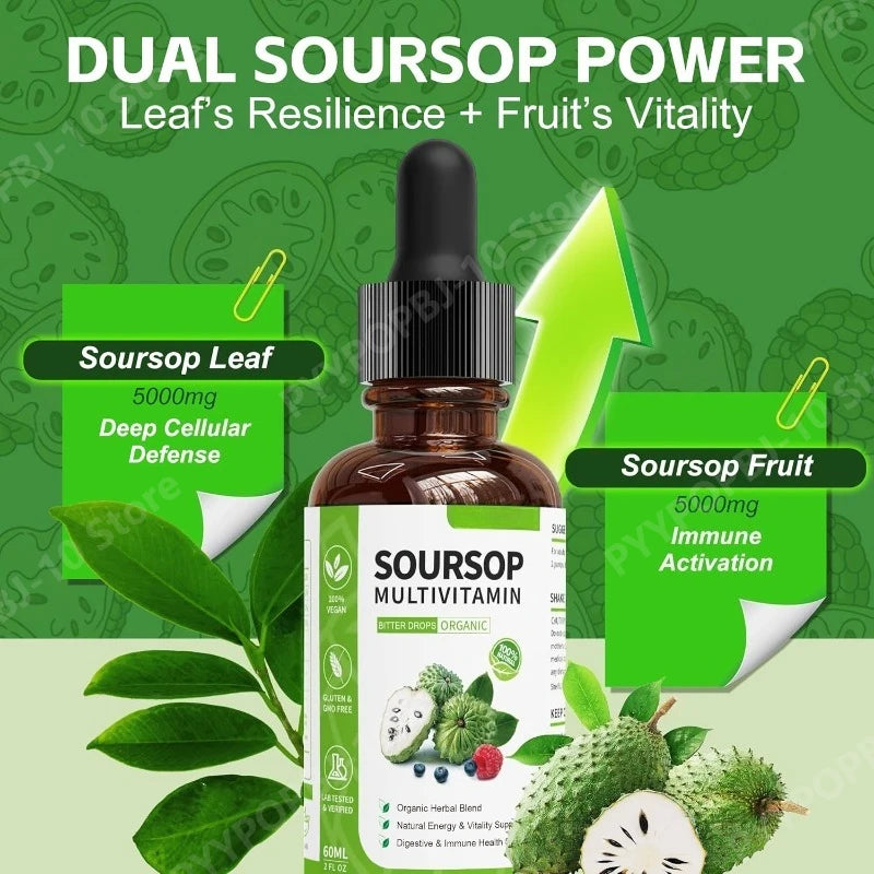 Graviola Soursop Bitters Drops 5000mg – Immune & Digestive Support