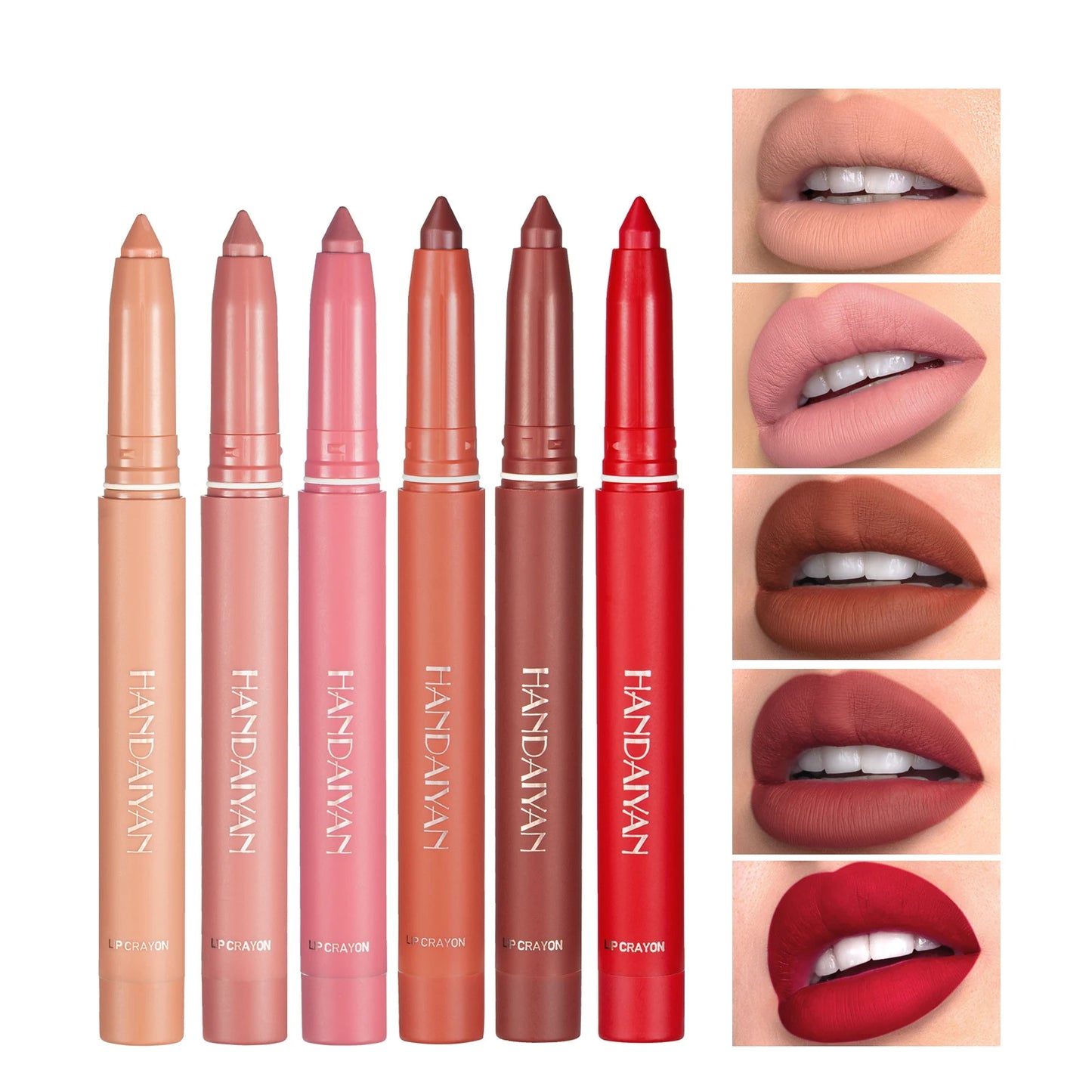 Handaiyan 12-Shade Matte Lipstick Pen – Waterproof Lip Liner