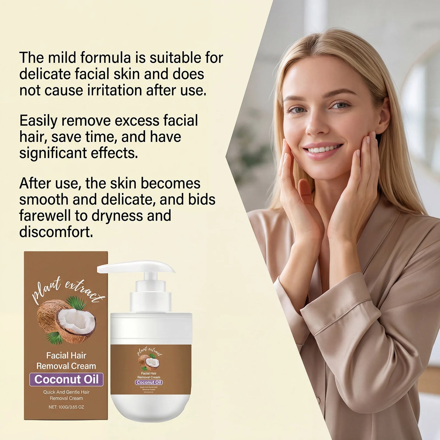 Gentle Hair Removal Cream for Face & Body – Men & Women