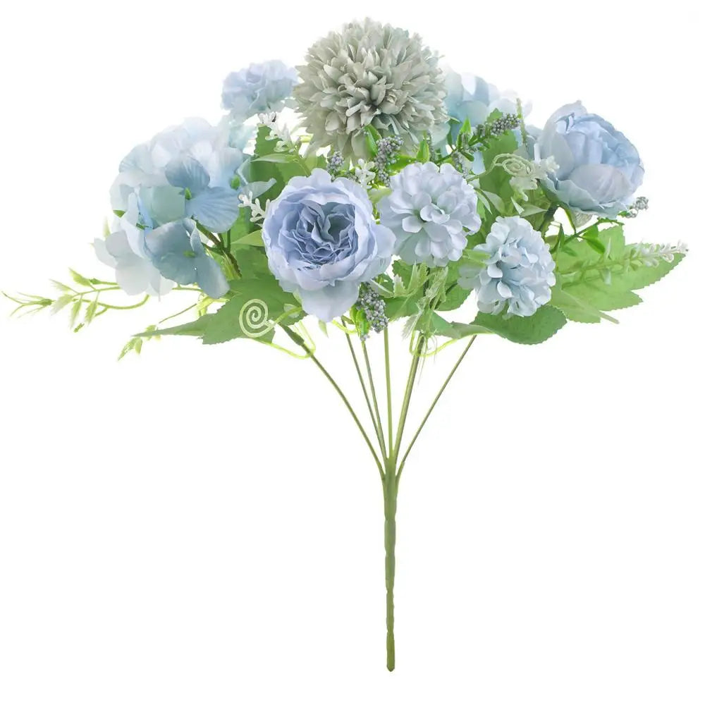 Silk Peony & Hydrangea Artificial Flower Bouquet – Wedding Décor