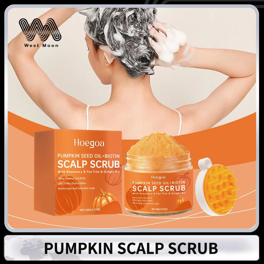 HOEGOA Pumpkin Scalp Scrub + Massage Comb | Tea Tree 100g Scalp Scrub Treatment Oasis Select