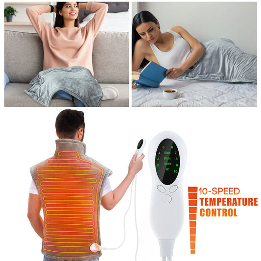 Shawl Electric Heating Pad Home 10-Level Constant Temperature Hot Compress Shoulder Warming Wrap 60*90cm Mat Back Abdomen Heater Peaceful Pleasures Health and Wellness