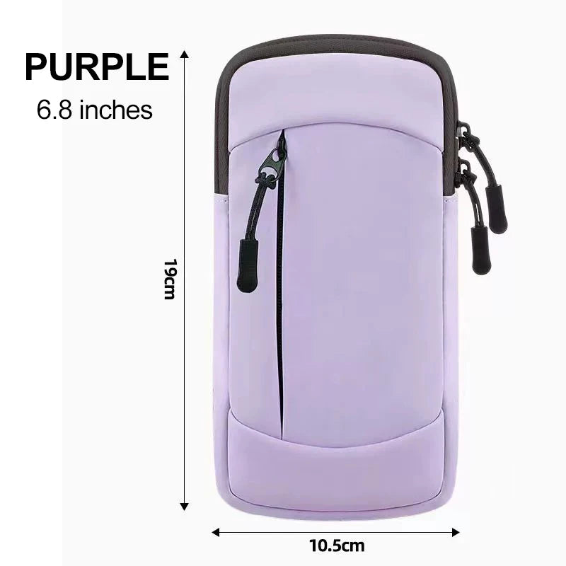 Running Bag For Phone arm Bag for Phone Mobile phone Armband Cell Phone Bag for running sports Armband for phone for running bag Peaceful Pleasures Health and Wellness Purple