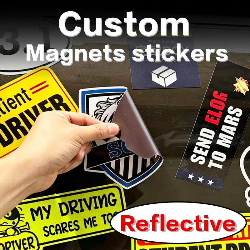 Custom Magnetic Reflective Vinyl Stickers | Car & Business Decals