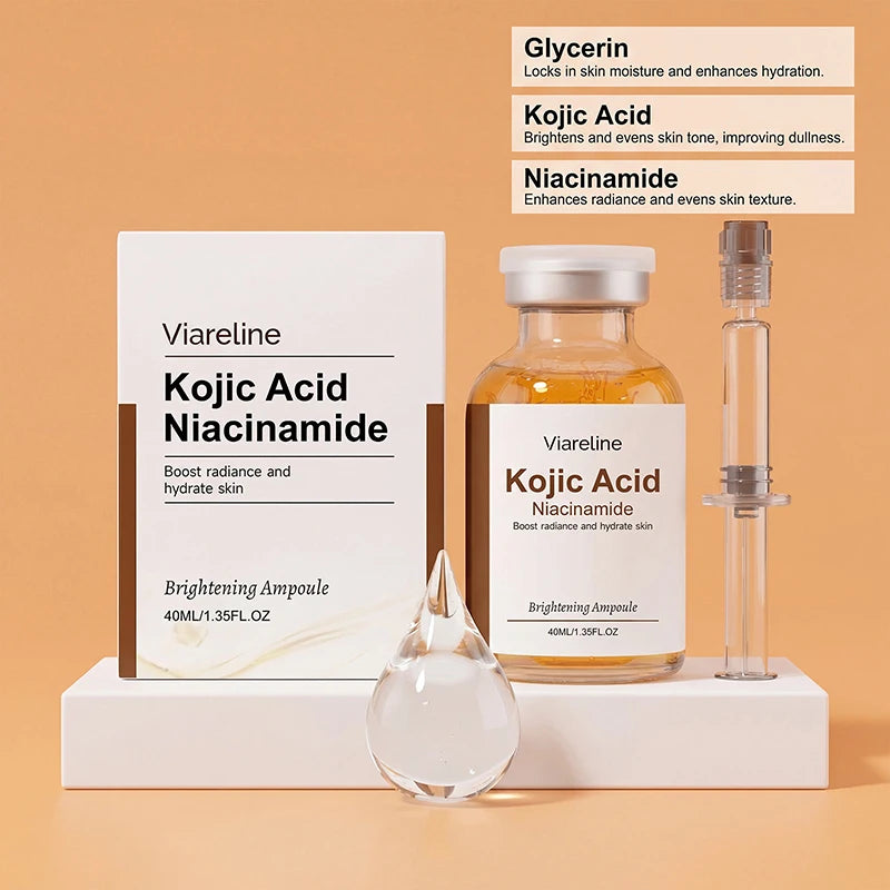 Kojic Acid Niacinamide Ampoule 40ml Deeply Hydrating Moisturizing Face Serum Glow Skin Care Essence For Daily Facial Care Peaceful Pleasures Health and Wellness