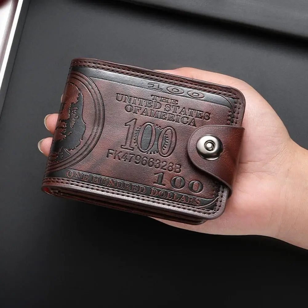Men's Embossed Dollar Bill PU Leather Wallet | Card & Coin