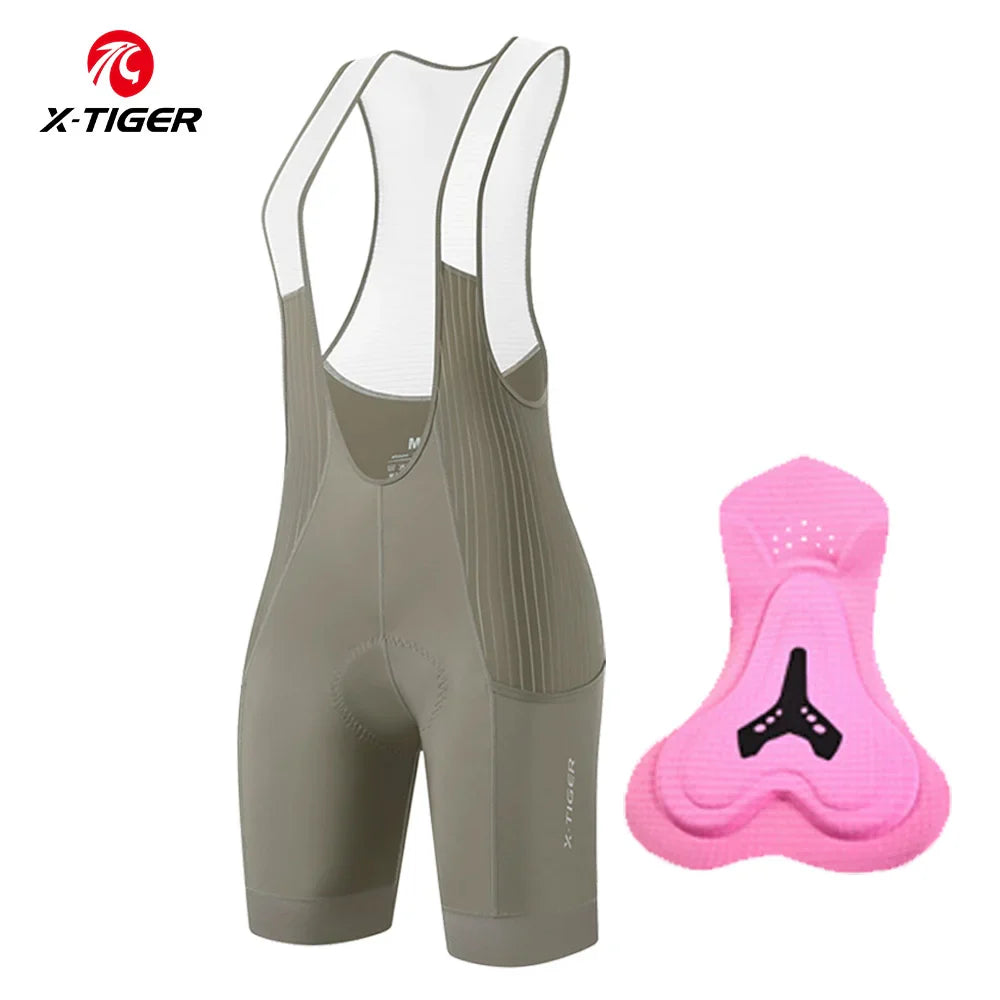 X-TIGER Women's 5D Padded Cycling Bib Shorts | UV Protection