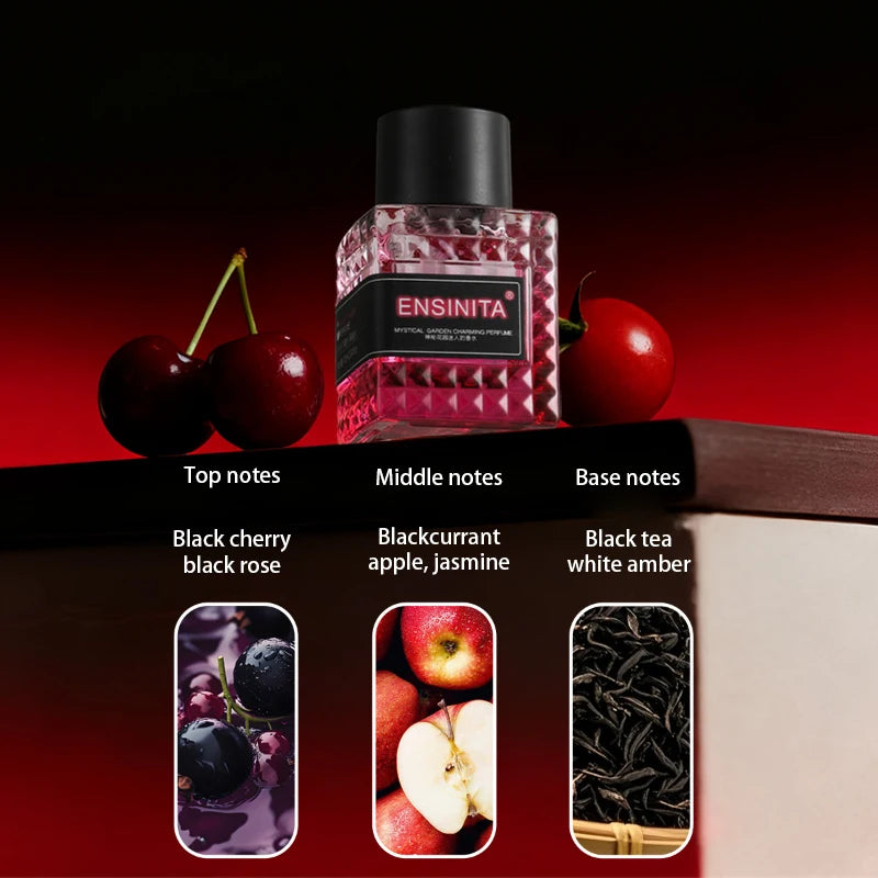 High-end Unisex Perfume Alcohol-free Long-lasting Scent Rose Cedarwood Woody Floral Notes Fresh Romantic Date Eau De Toilette Peaceful Pleasures Health and Wellness Black Cherry 10ml