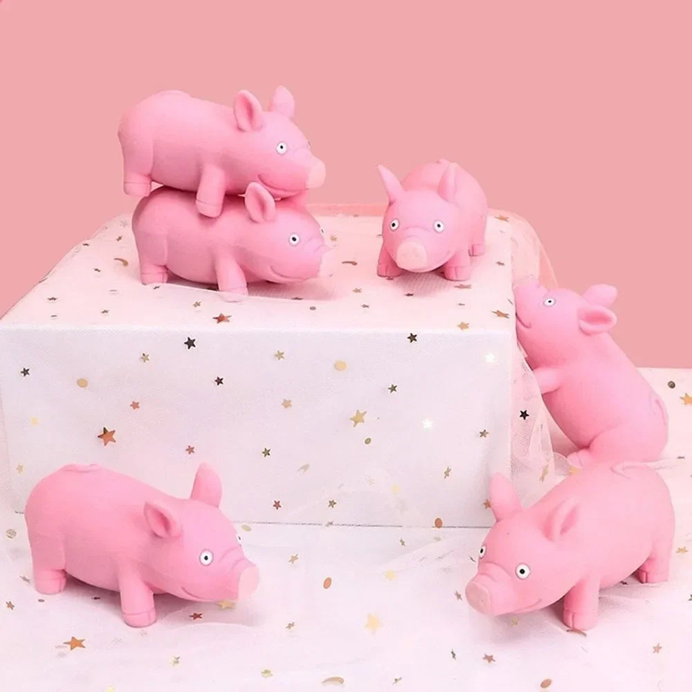 Kawaii Pink Pig Squishy Toy – Fidget Figurine & Party Favour