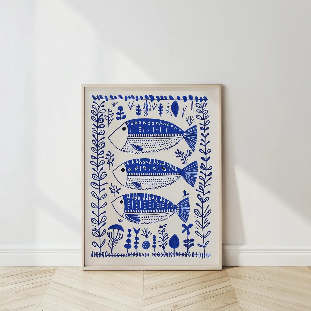 Colorful Ocean Fish Canvas Poster | Unframed Wall Art Print Canvas Wall Art Peaceful Pleasures Health and Wellness