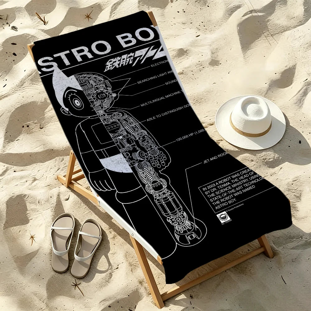 Cute Astro Boy Quick-Dry Beach Towel | Soft Pool & Travel Towel Quick-Dry Beach Towel Peaceful Pleasures Health and Wellness