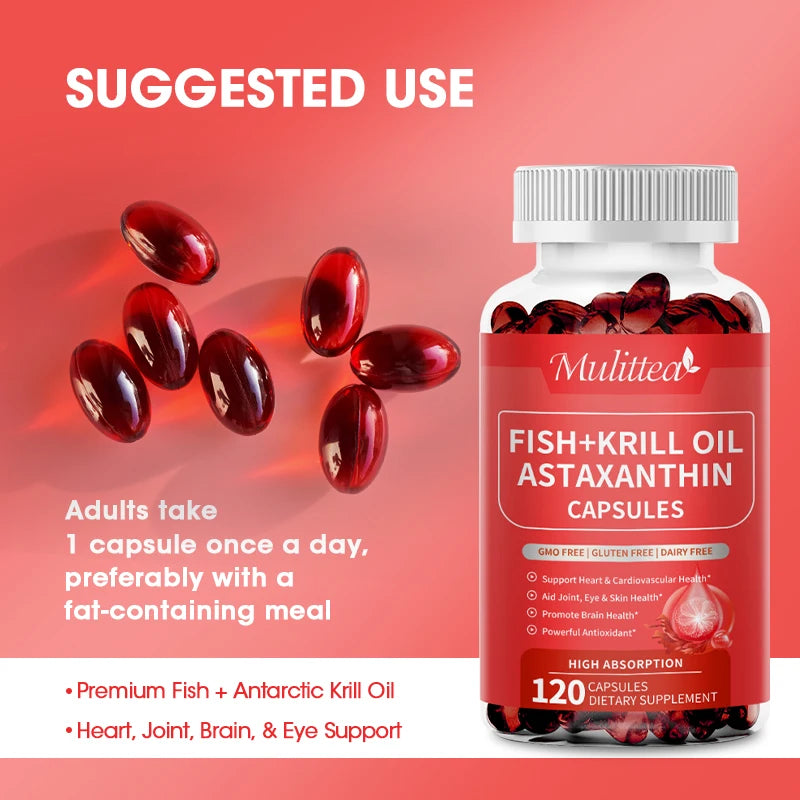 Astaxanthin Capsules – Eye, Skin, Joint & Cardiovascular Support | 120 Count Peaceful Pleasures Health and Wellness