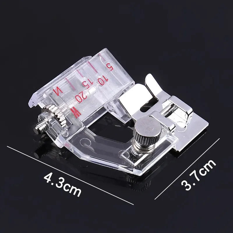 1 Pack Transparent Household Sewing Machine Accessories Adjustable Wide and Narrow Presser Foot Sewing Hemming Presser Foot Peaceful Pleasures Health and Wellness
