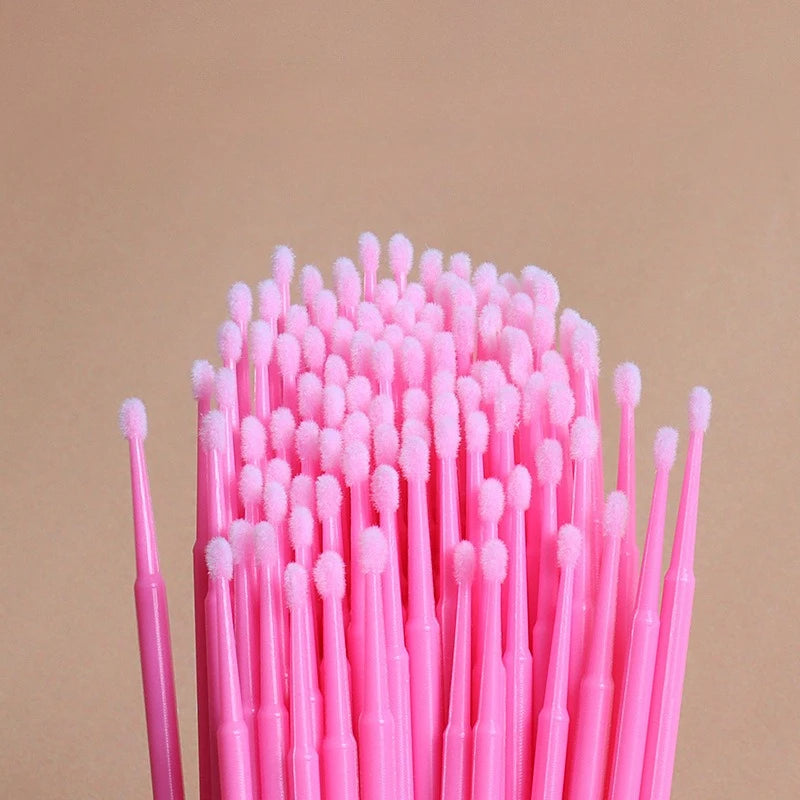 100Pcs Eyelash Micro Cleaning Brushes | Lash Extension Swabs
