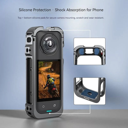 Aluminum Cage for Insta360 X5 – Protective Frame & Cold Shoe Camera Cage Oasis Select