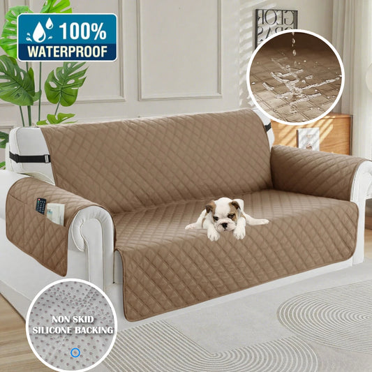 Waterproof Non-Slip Sofa Cover with Elastic Straps | Pet Protector Sofa Slipcover Peaceful Pleasures Health and Wellness