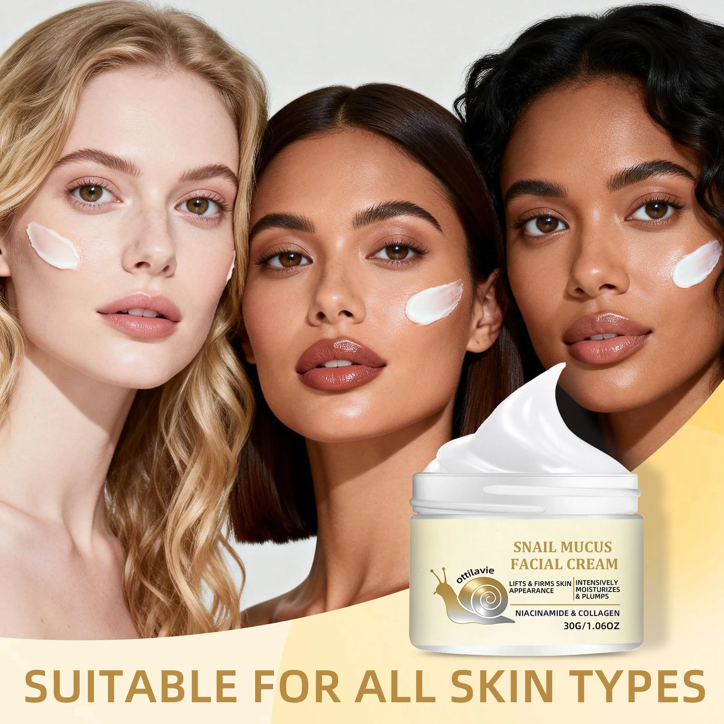 Ottilavie Snail Mucin Facial Cream – Deep Hydration All Skin