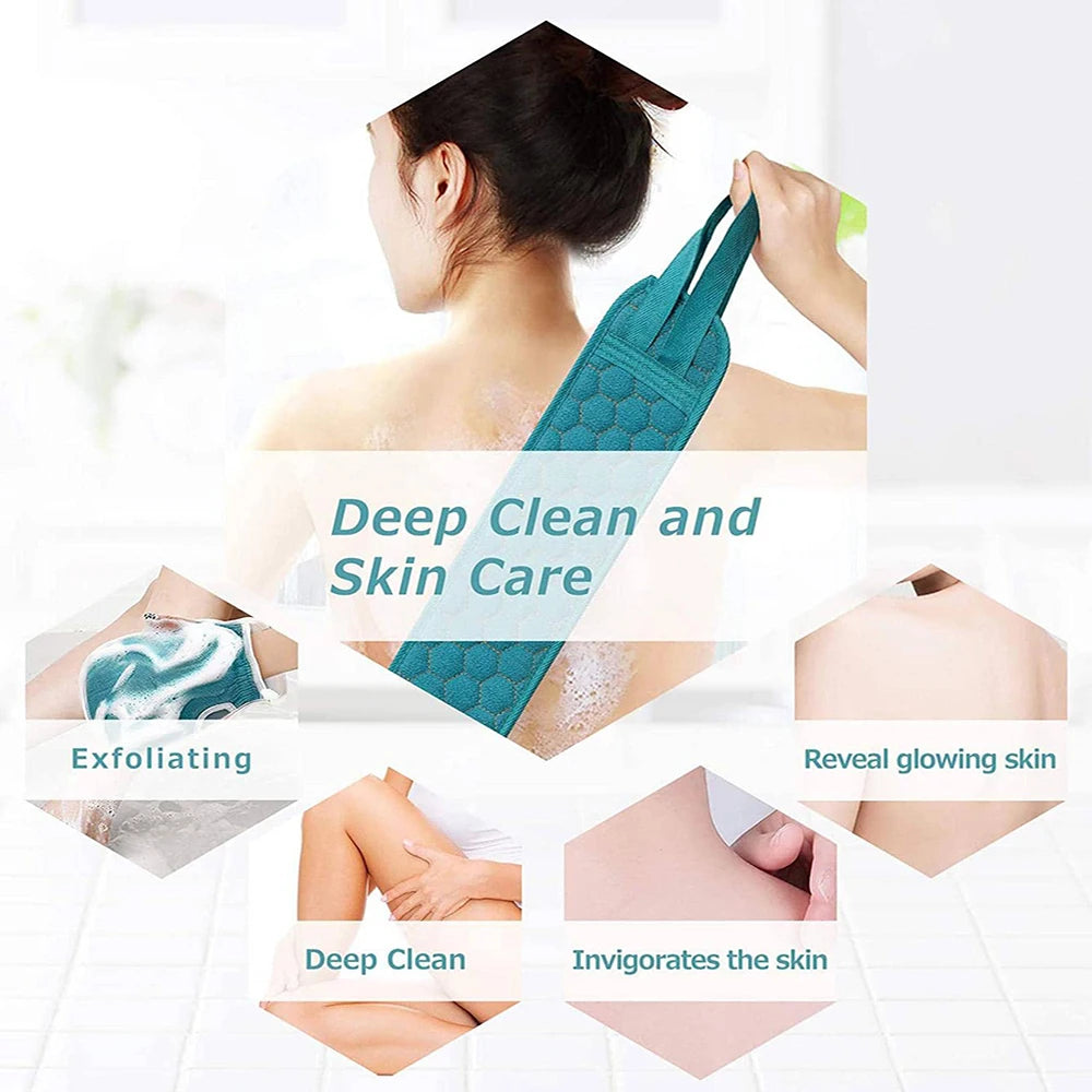 Exfoliating Body Scrubber Set – Back Scrubber, Glove & Loofah