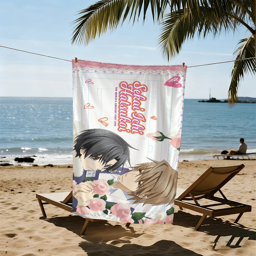 Sekai-ichi Hatsukoi Anime Beach Towel – Quick Dry & Soft Anime Beach Towel Peaceful Pleasures Health and Wellness