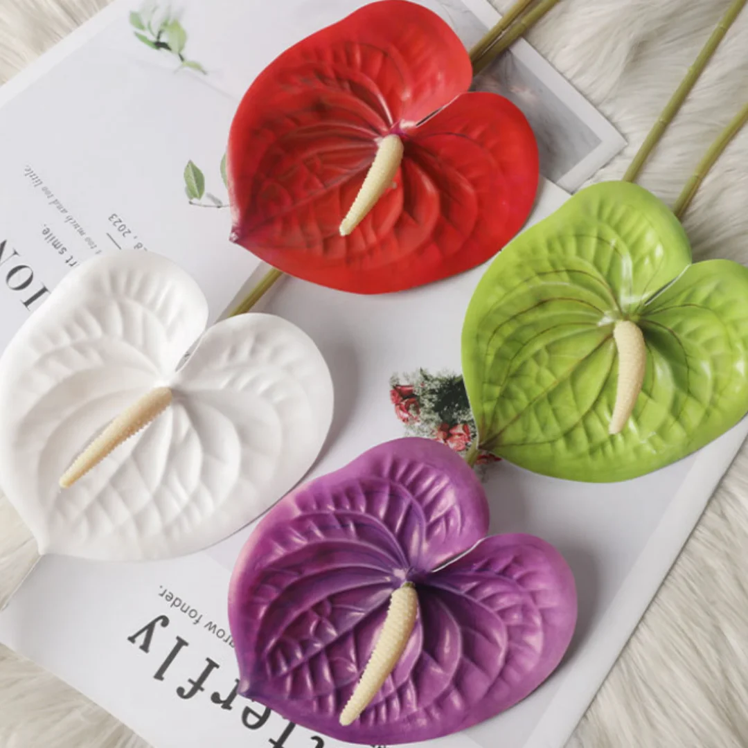 Silk Anthurium Single Stem Faux Flower – Wedding & Home Decor