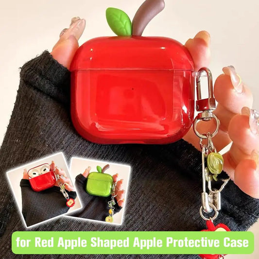Apple Shape Clear AirPods Pro 2 & AirPods 4 Case | Shockproof Earphone Case Cover Peaceful Pleasures Health and Wellness
