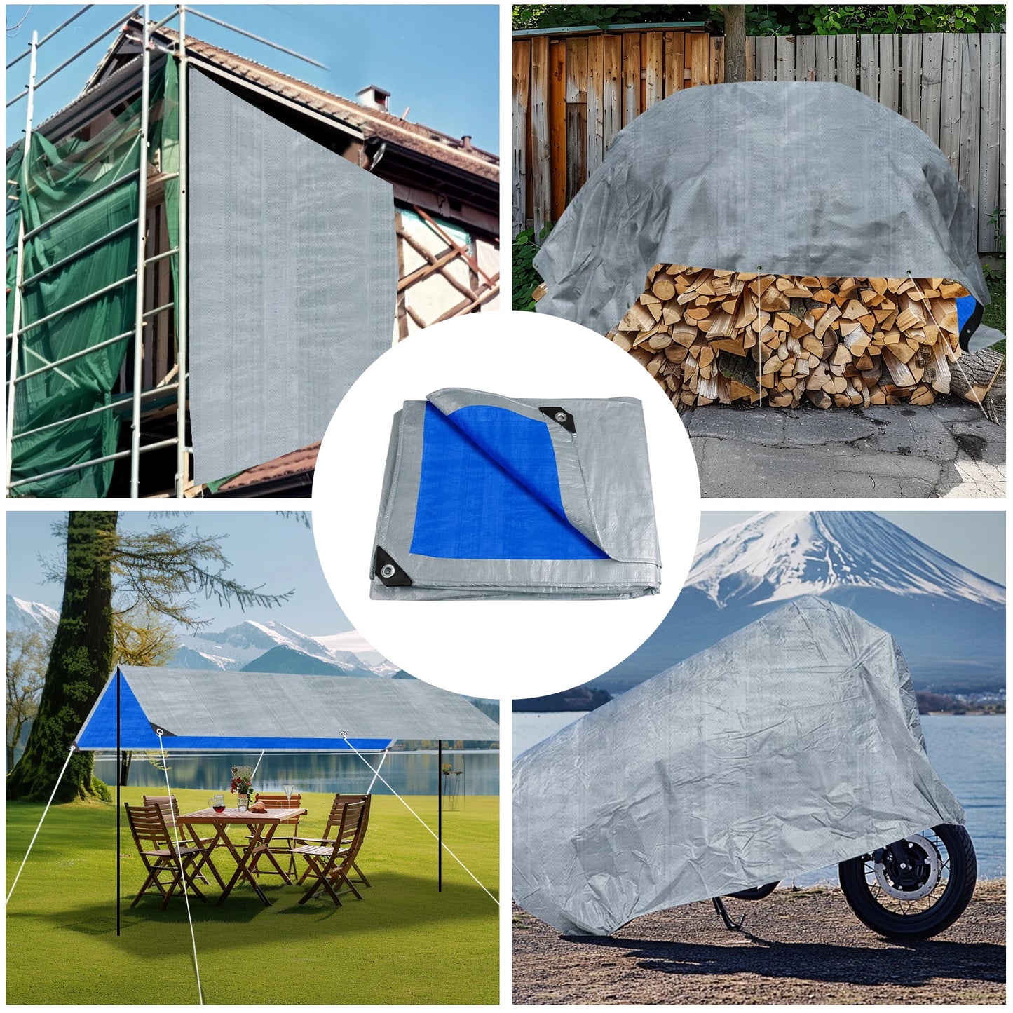 Large Waterproof Tarp Thick Tarpaulin Ideal for Canopy Tents Boats RV Pool Covers Multipurpose Protective for Indoor Outdoor Use Peaceful Pleasures Health and Wellness