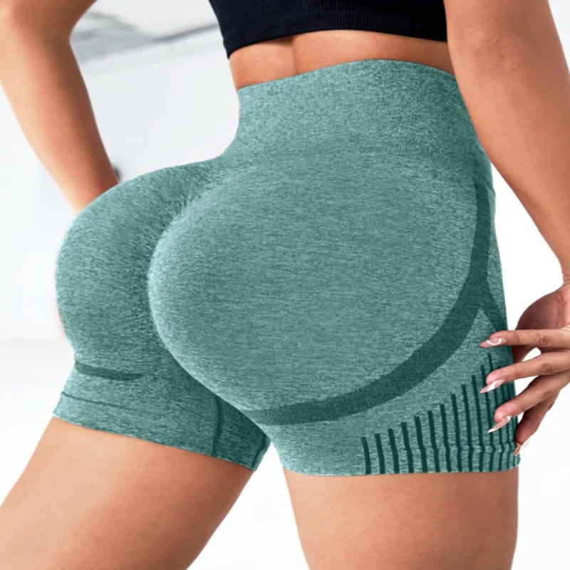 Yoga Underpants Seamless High-Elasticity High-Waist Quick-Drying Casual Sports Yoga Shorts Women's Peaceful Pleasures Health and Wellness Green S M