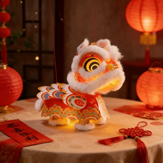 New Year Spring Festival Lantern Festival Year of The Horse Lion Dance Lantern Handmade DIY Kids Craft Kit Festival Decoration Peaceful Pleasures Health and Wellness