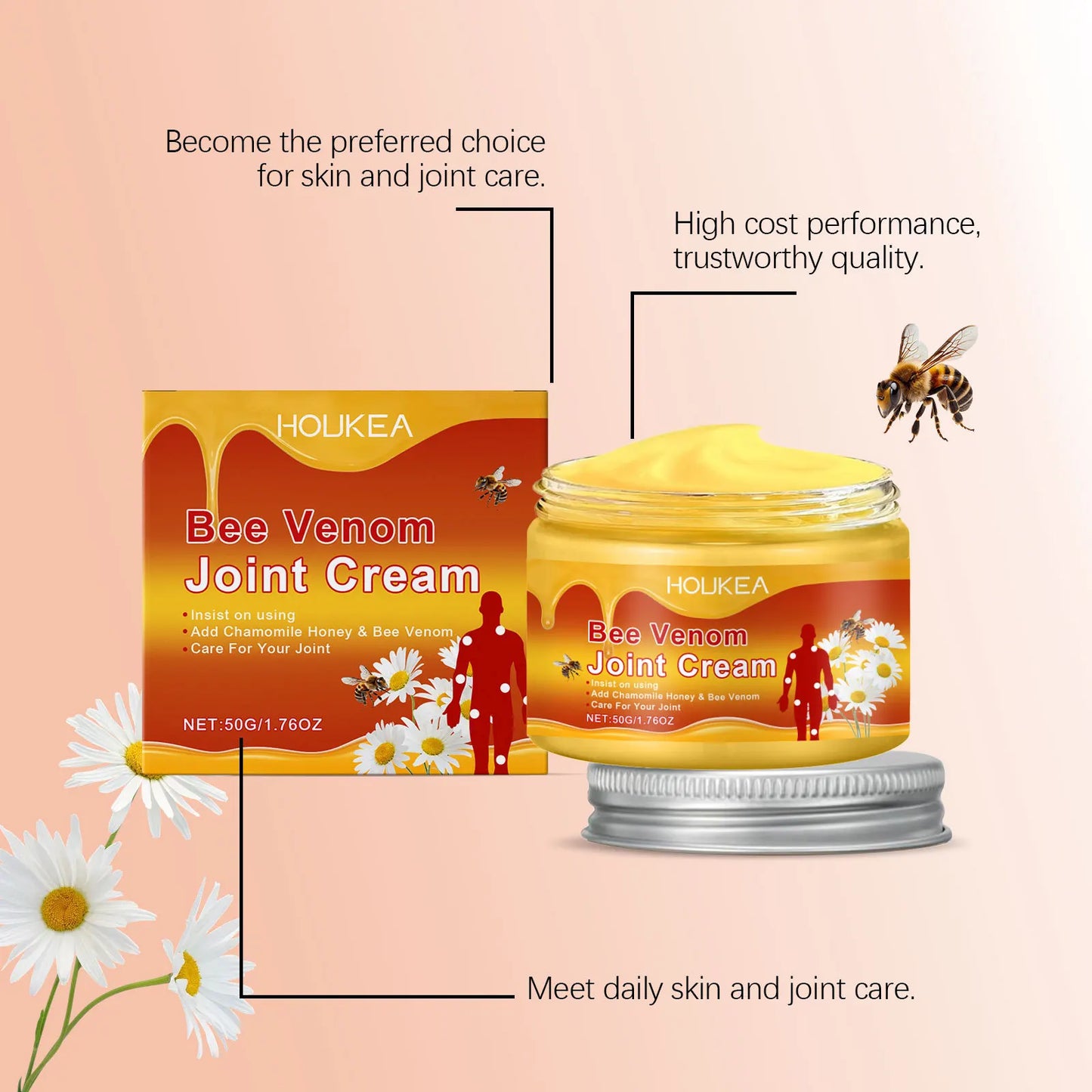 HOUKEA Bee Venom Joint & Skin Moisturizing Cream 50g