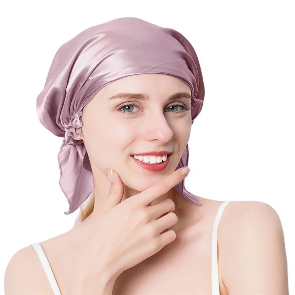 100% Mulberry Silk Sleep Cap – Hair Wrap Beanie for Women