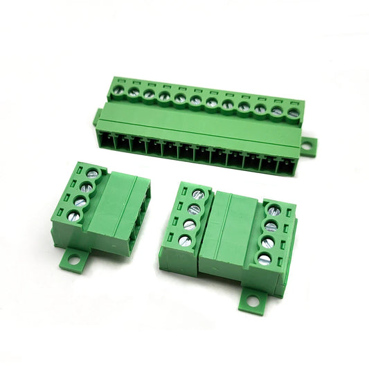 10PCS Pitch 3.81mm Aerial Butt Type Screw Terminal Block Connector With Installation Fixing Holes 2P-12P for 28-16AWG Peaceful Pleasures Health and Wellness
