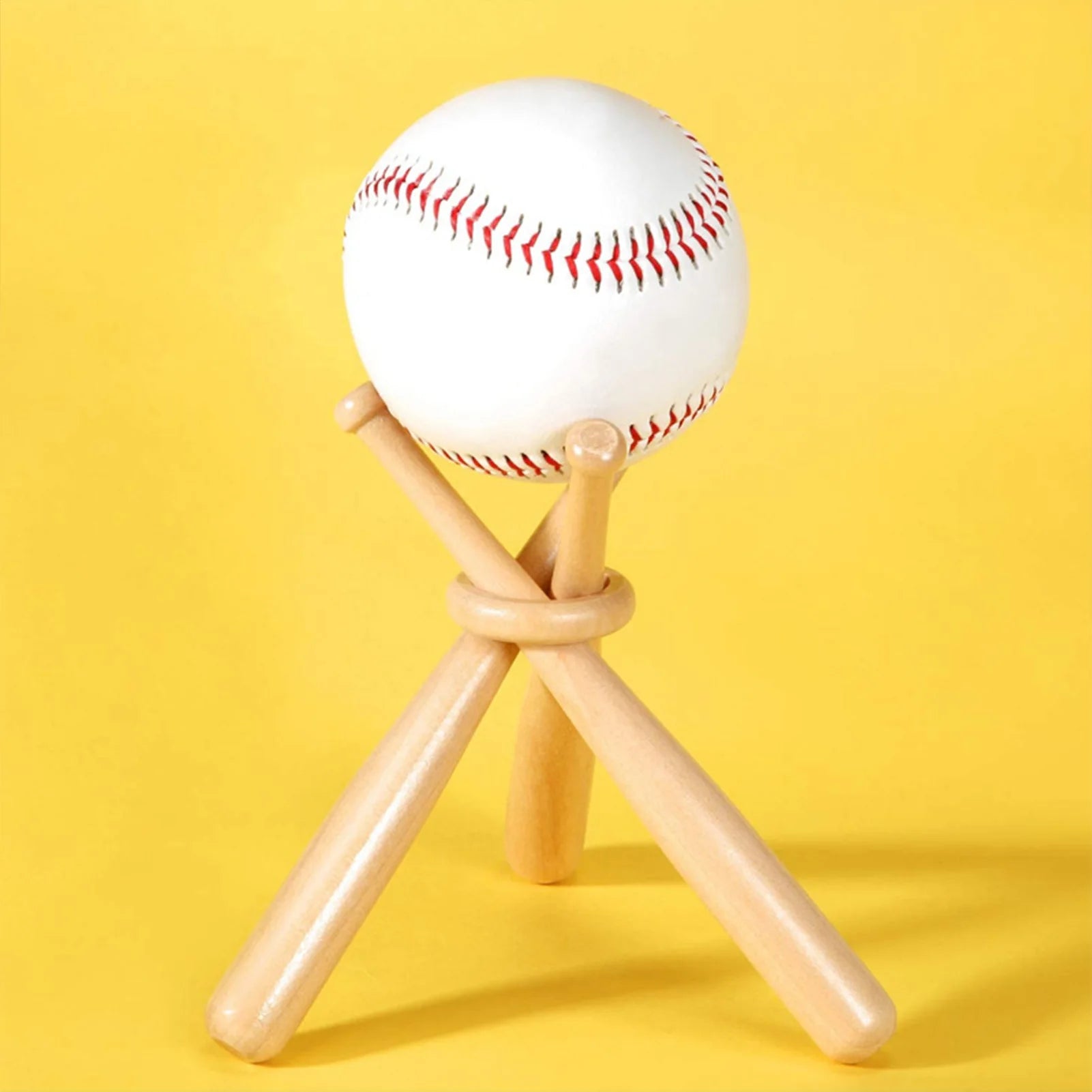 Wooden Softball Stand Display Sports Party Favors DIY Craft Creative Decoration Suitable for Spheres/ Golf/ Softball Peaceful Pleasures Health and Wellness