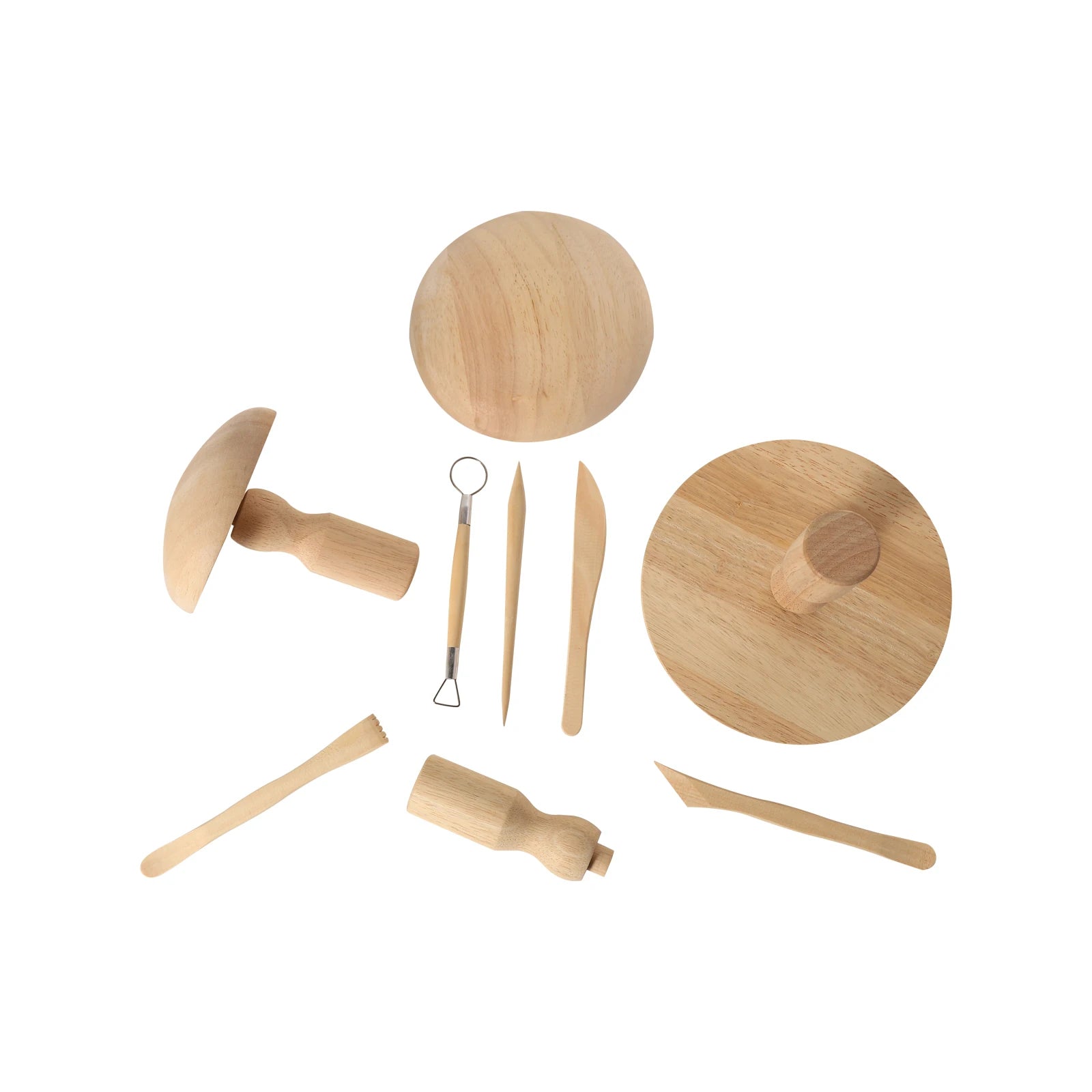 Pottery Mold 4.5'',5.5'',6.5'',7.5",8.5",9.5",10.5" Dishe Plaster Molds Wood Pottery Tools with Handle Press Molds for Pottery Peaceful Pleasures Health and Wellness