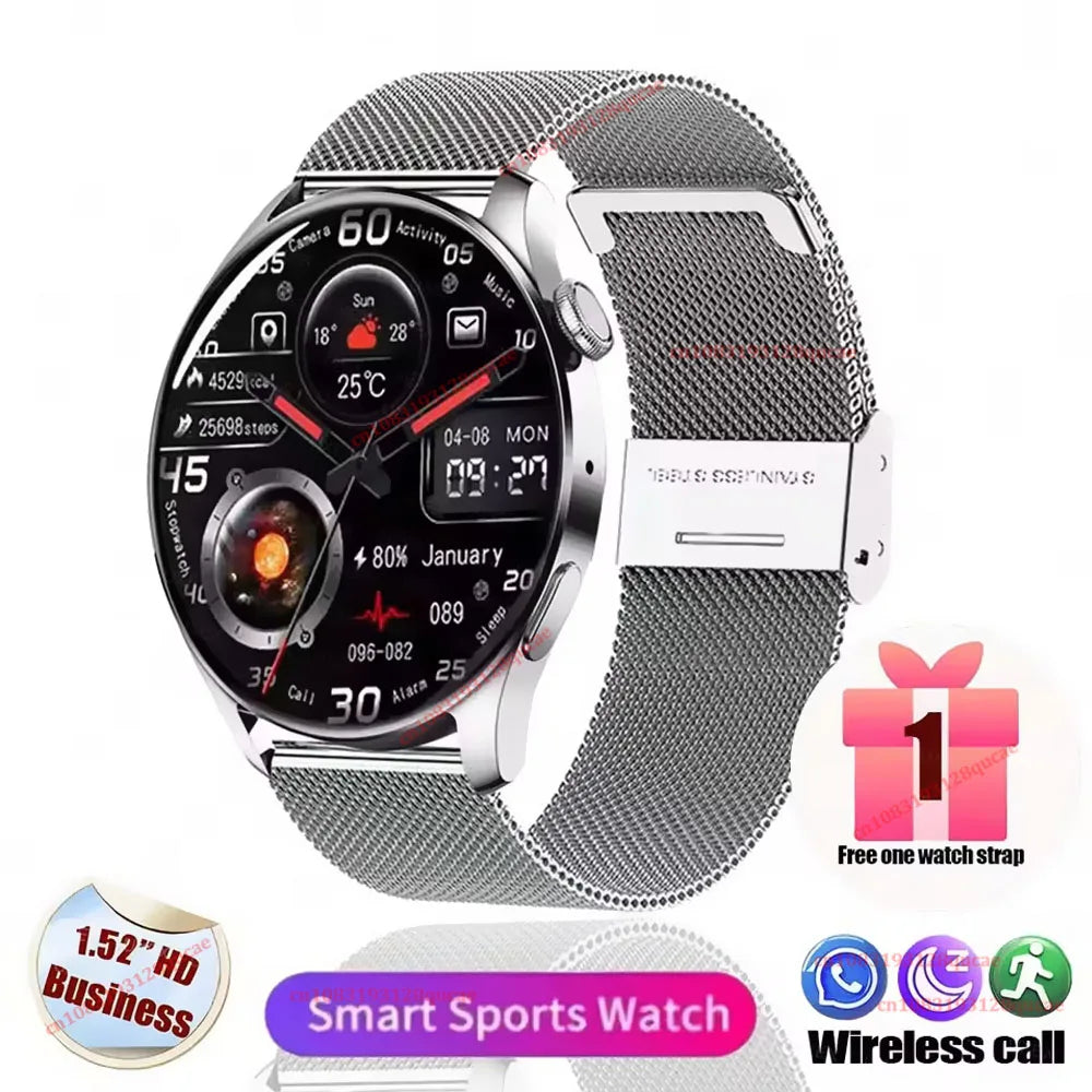 Watch 5 Pro New Men's Smartwatch High-Definition Screen Health Tracking Bluetooth Calls Voice Assistant Sports Smartwatches Hw12 Peaceful Pleasures Health and Wellness Silver Milan