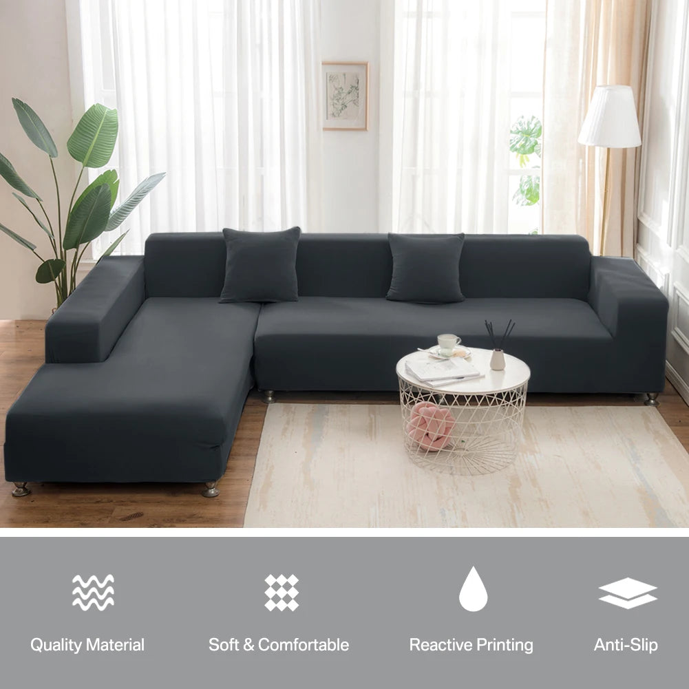 1/2/3/4 Seater Silk Cool Sofa Cover for Living Room L Shap Coner Couh Cover Spandex Extenble Furniture Protector From Cat Dog Peaceful Pleasures Health and Wellness