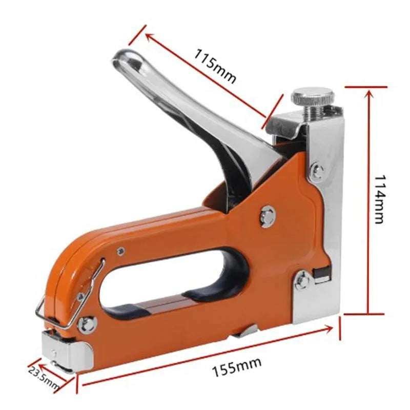 Heavy Duty 3-in-1 Manual Staple Gun Brad Nailer Alloy Steel for Upholstery Wood Easy to Use Tool Peaceful Pleasures Health and Wellness