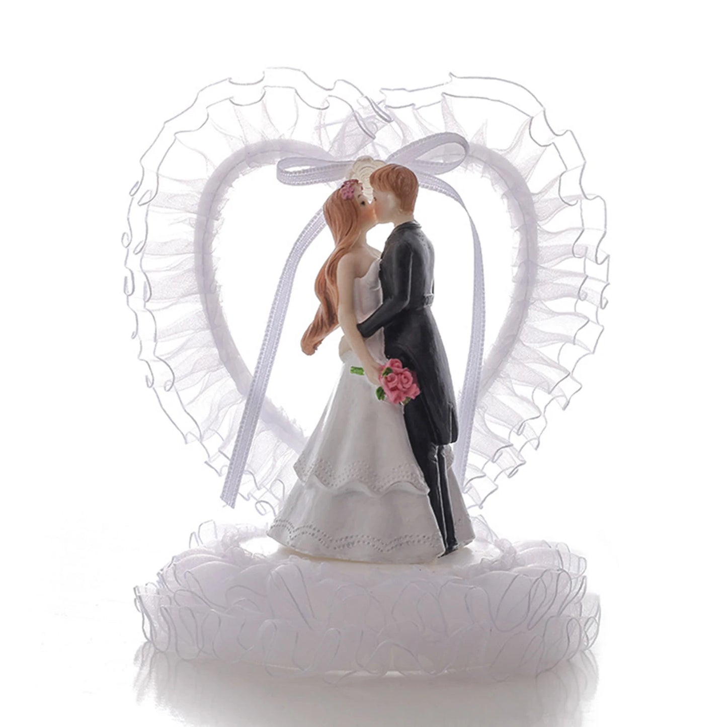 Wedding Cake Toppers Bride and Groom Cake Decoration Romantic Keepsake Gift for Holiday Party Dessert Cake Peaceful Pleasures Health and Wellness