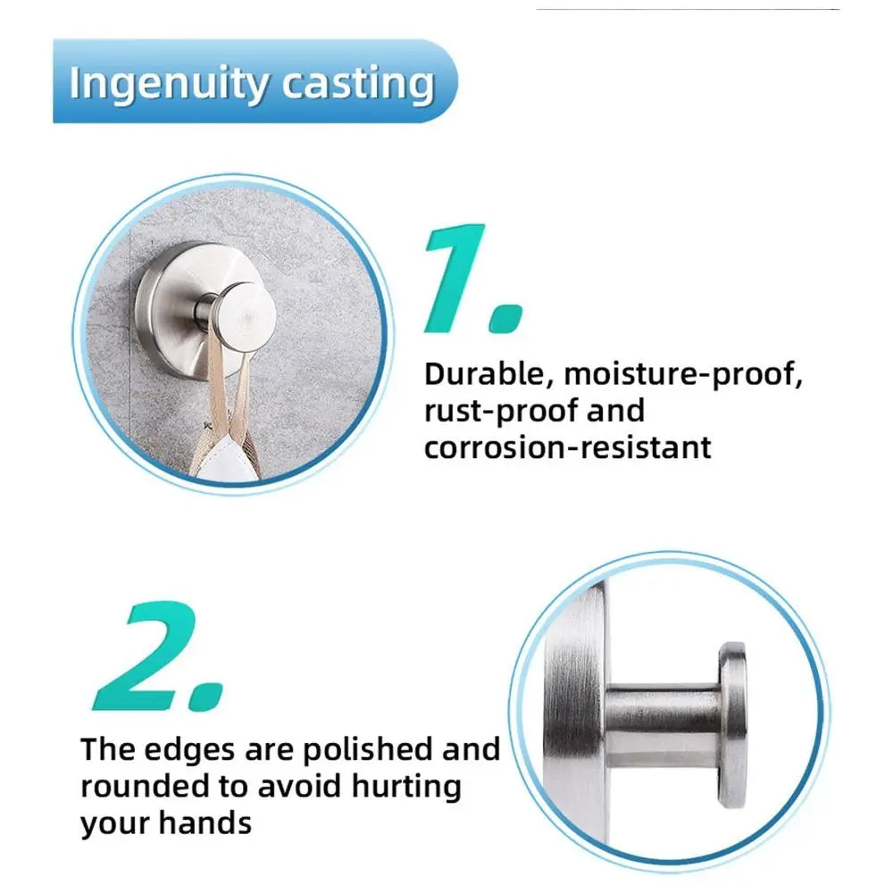 Traceless Suction Cup Hooks | No-Drill Stainless Steel Door Hook