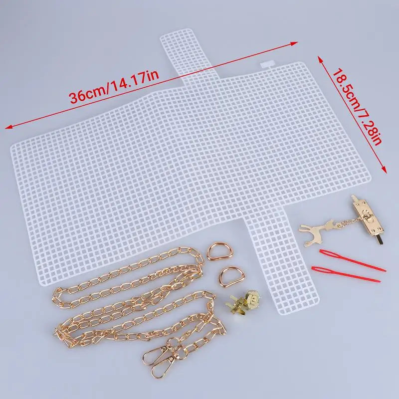 DIY Crochet Bag Making Kit – Plastic Canvas, Chain & Hardware