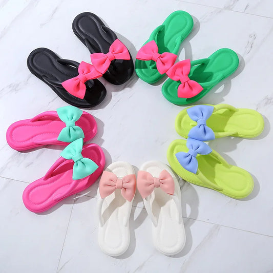 Women's Bowtie Cloud Slippers | Soft EVA Flat Sandals & Slides Women's Flat Sandals Peaceful Pleasures Health and Wellness