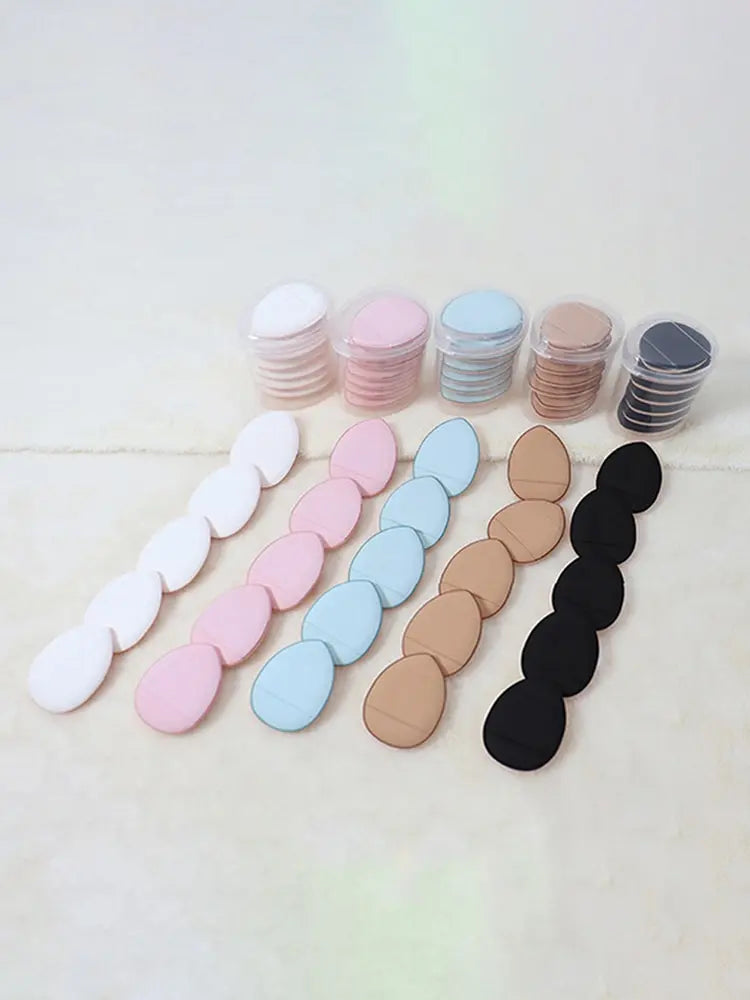 Mini Powder Puff Air Cushion Concealer Drops Small Finger Makeup Tool Magic Powder Puff for Beauty Care Peaceful Pleasures Health and Wellness Color random 7pcs